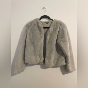 Wild Fable Gray Faux Fur Teddy Coat